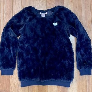 Juicy Couture Girls 6x, plush sweatshirt navy blue